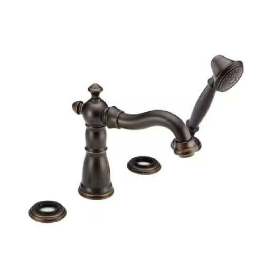 Plumbing Delta Bathtub Faucets | Victorian Roman Tub Filler W/ Hand Shower, Without Handles (Venetian Bronze)