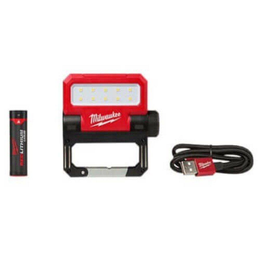 Plumbing Milwaukee Work Lights And Flashlights | Rover Pivoting Flood Light, Usb Rechargeable