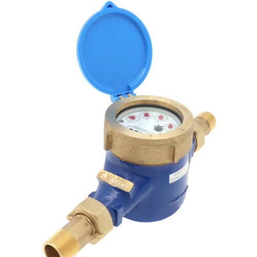 Plumbing Dwyer Water Meter Keys, Boxes & Accessories | 3/4" Npt Multi-Jet Brass Water Meter, Max. 30 Gpm