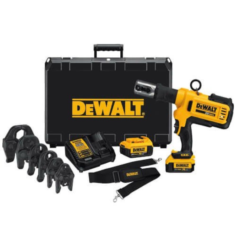 Plumbing Dewalt Dewalt Tools | 20V Max Cordless Copper Press Tool Kit With 1/2" To 2" Jaws, (2) Batteries