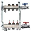 Pex Uponor (Wirsbo) Uponor Stainless Steel Manifolds | 3-Loop 1" Stainless Steel Radiant Heat Manifold Assembly W/ Flow Meter