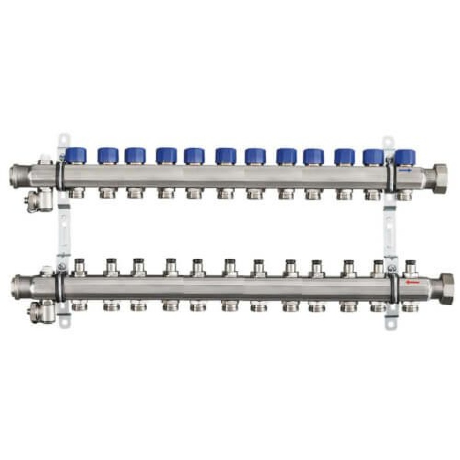 Pex Viega Viega Proradiant Stainless Steel Manifolds | 12-Loop Proradiant Stainless Steel Manifold For Model 2879