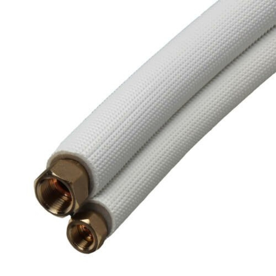 Hvac ICOOL | 3/8" Ll X 5/8" Sl Mini Split Refrigerant Line Set W/ Flare Nuts, 1/2" Insulation (50 Ft.)