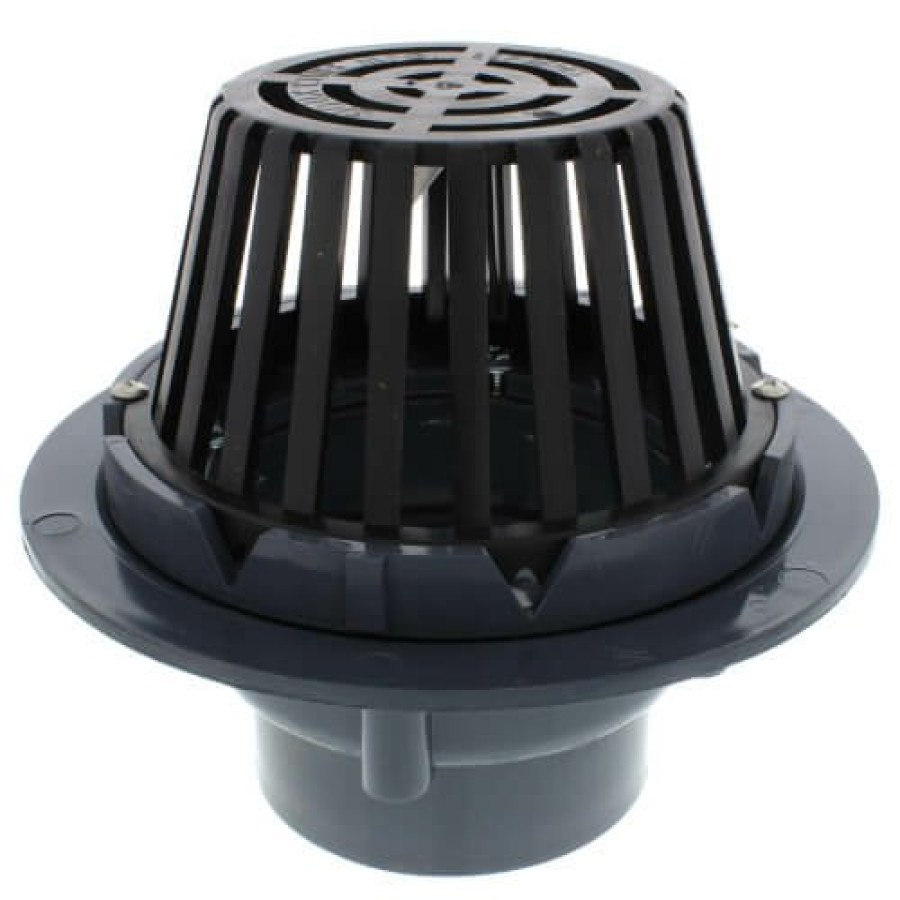 Plumbing Sioux Chief Roof Drains | 4" Pvc Schedule 40 Hub Solvent Weld Roof Drain W/ Polypro Dome Strainer