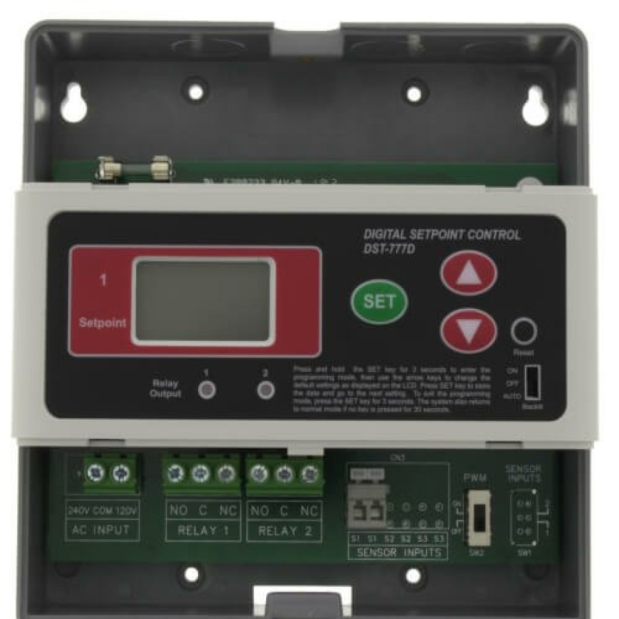 Pex Azel Technologies Azel Technologies Thermostats & Controls | Dst Digital Single Stage Setpoint, Temperature Control With Two Relay Switches