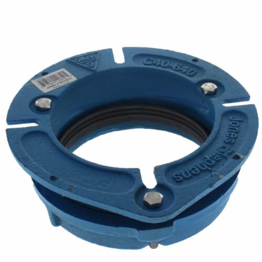 Plumbing Jones Stephens Cast Iron Closet Flanges | Cast Iron Closet Flange W/ 5/16" Bolt Slots, 4" Offset (Blue)