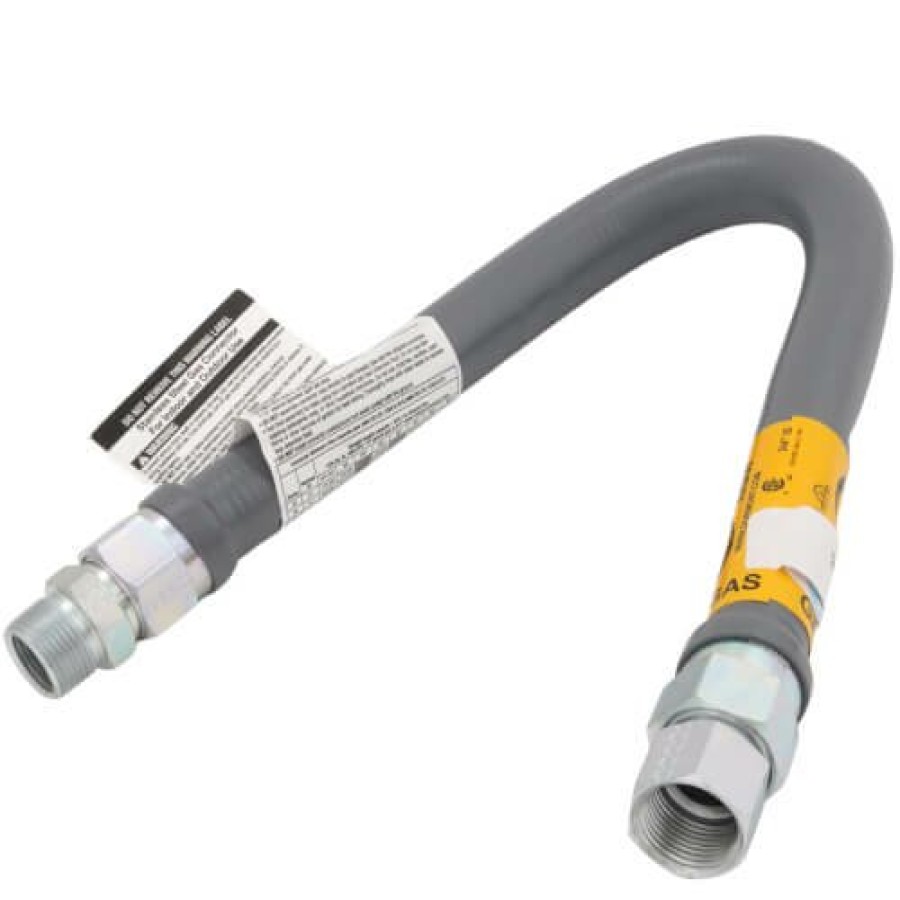 Heating Dormont Appliance Connectors | Model 41-4142-24 3/4" Id (1" Od) Pvc Coated High Btu Ss Gas Connector 3/4" Mip X Fip (24" Length)