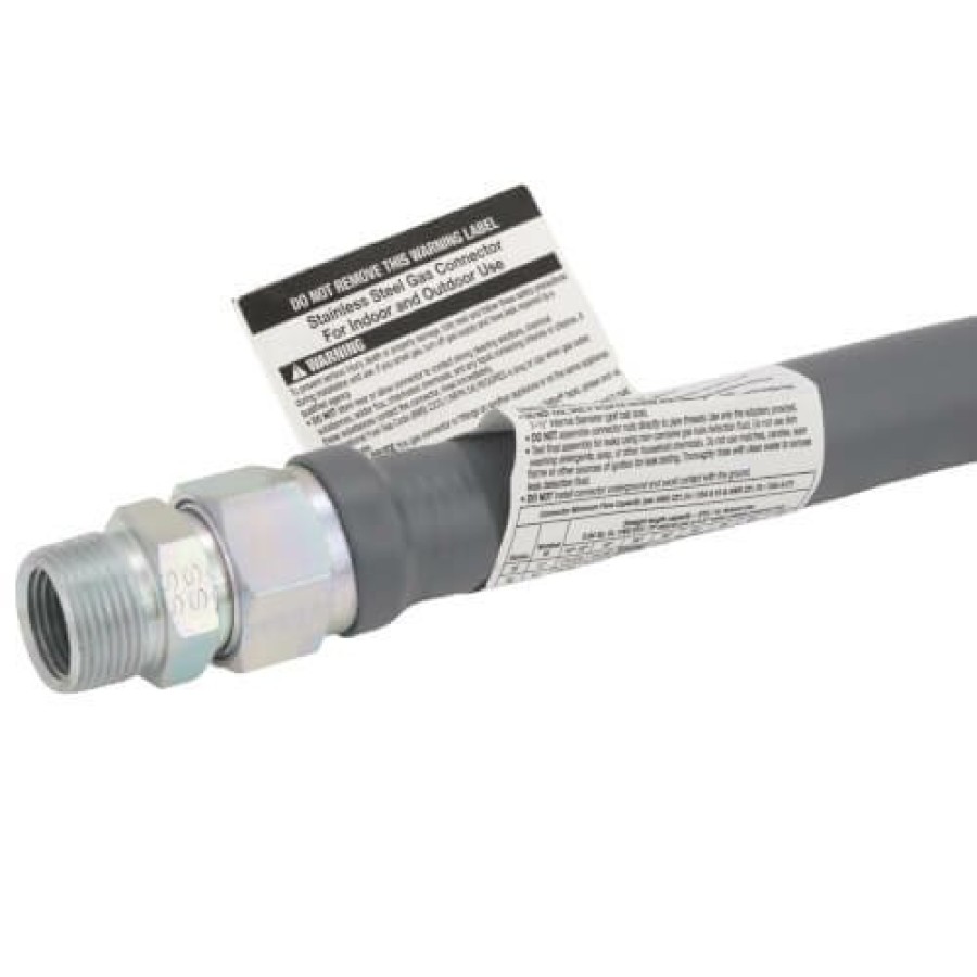 Heating Dormont Appliance Connectors | Model 41-4142-24 3/4" Id (1" Od) Pvc Coated High Btu Ss Gas Connector 3/4" Mip X Fip (24" Length)