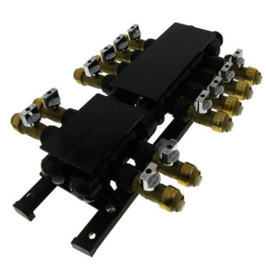 Pex SharkBite Push-Fit Manifolds | 3/4" Home Run Manifold W/ 1/2" Sharkbite Outlets (12 Outlets)